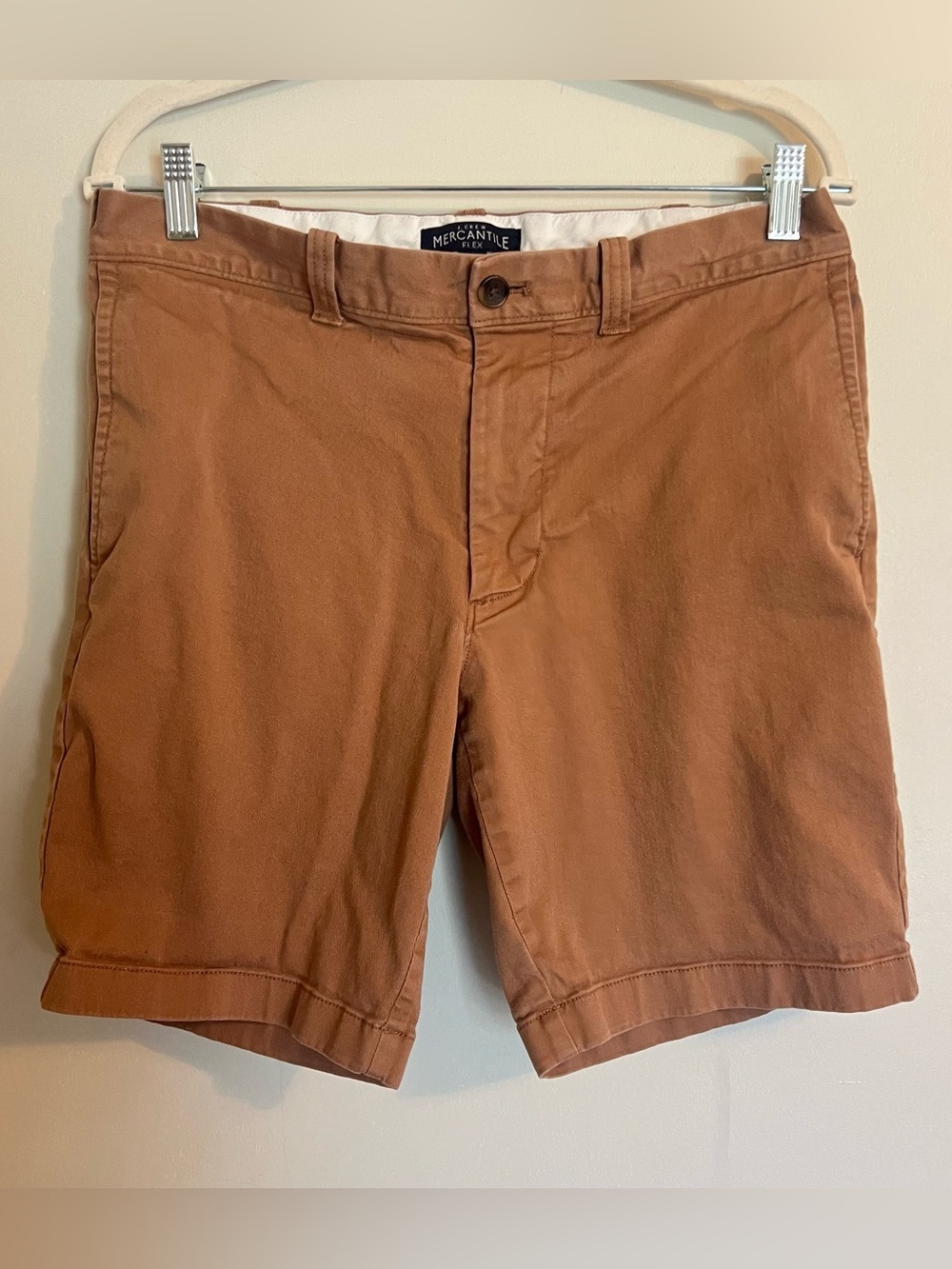 J. Crew Men's Rust Brown Flat Front Chino Shorts